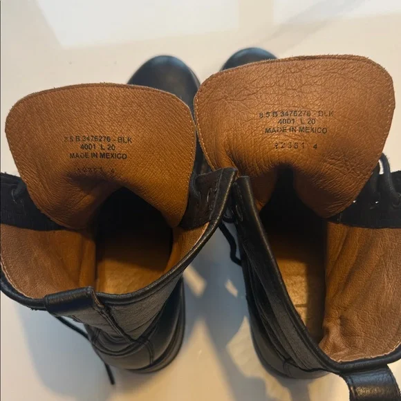 Frye Veronica Flex Combat Black Leather Boots - Picture 6 of 7